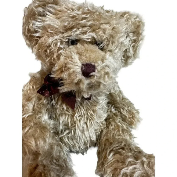 Russ Berrie Madison Teddy Bear Brown Checkered Ribbon Stuffed Size 10 in - Picture 2 of 7